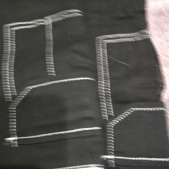 Black and White Cargo Pants with Contrast Stitching - Picture 9 of 10